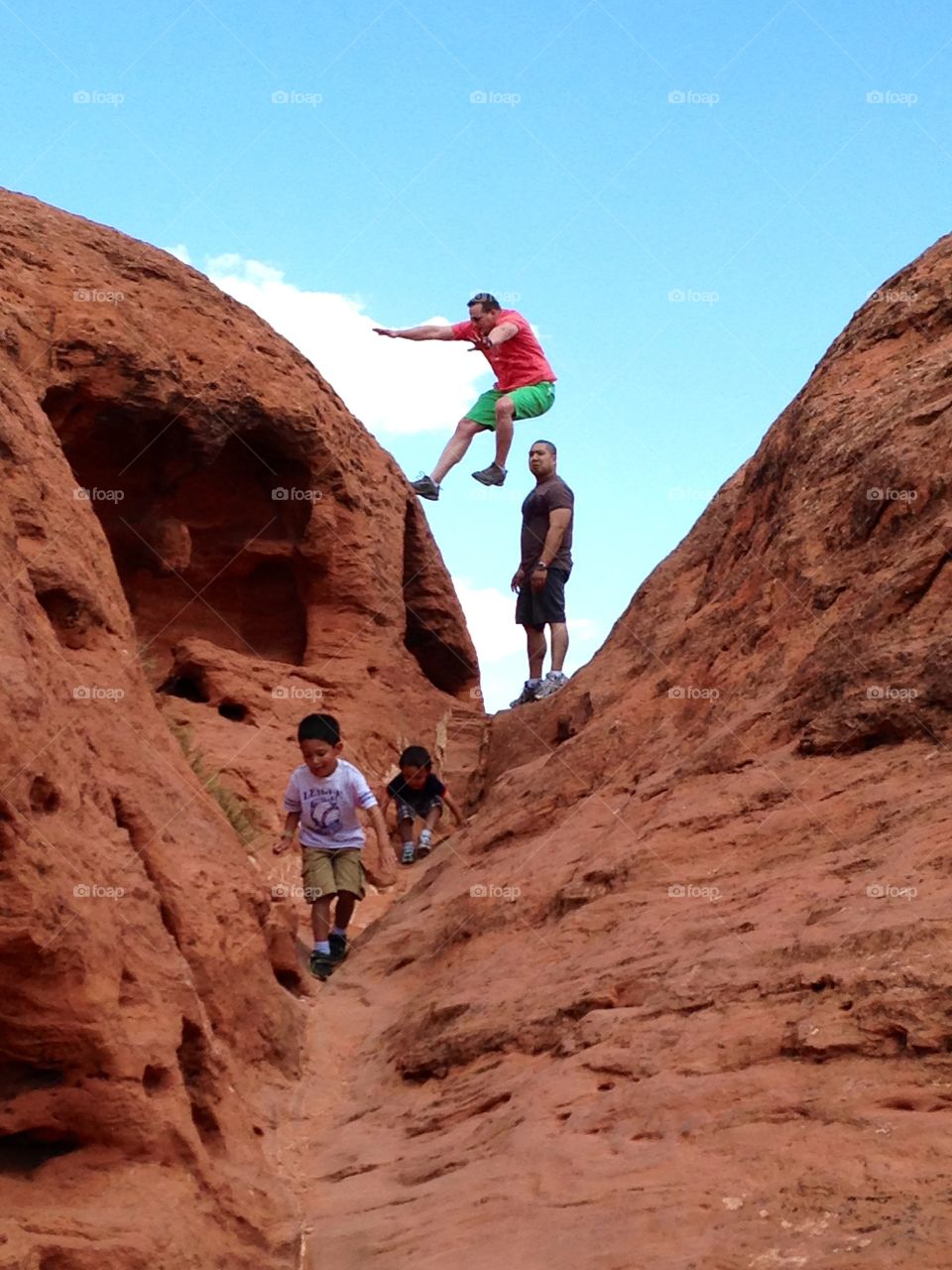 Family exploring nature