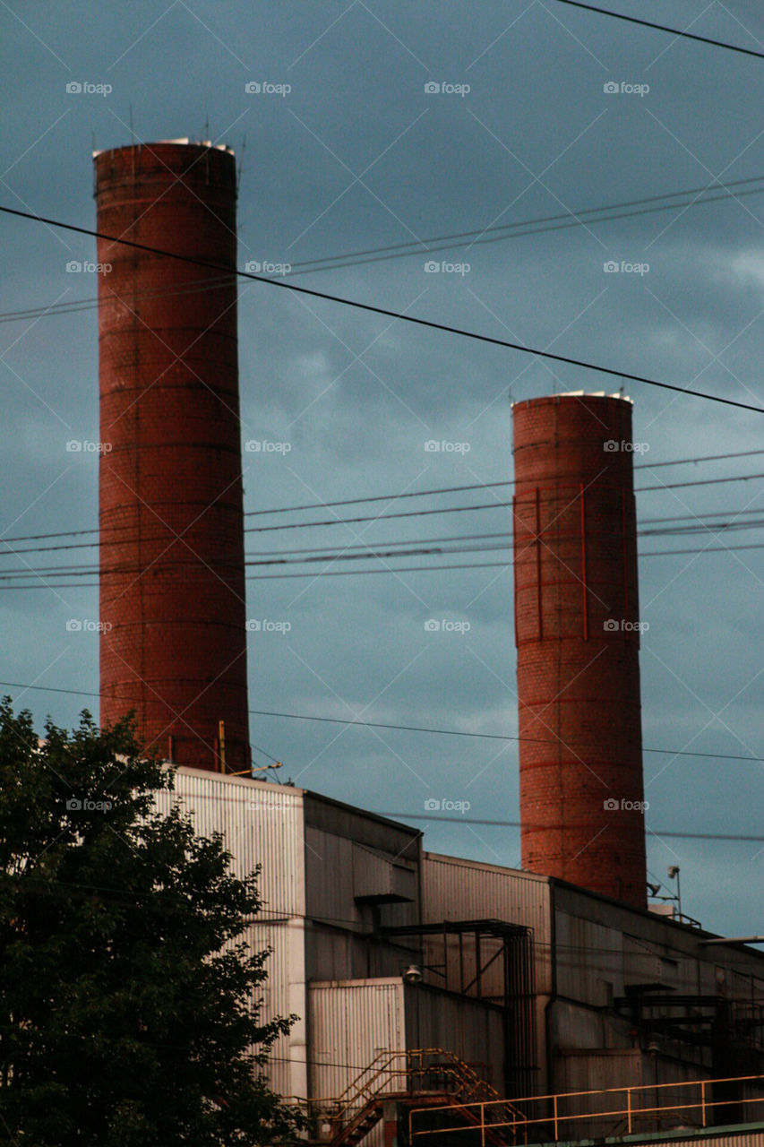 pipes on an old factory