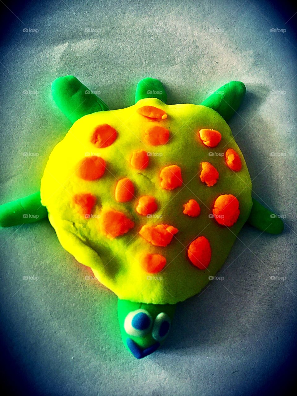 Clay tortoise made by kid