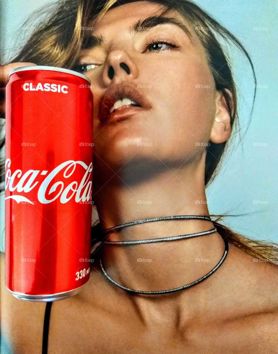 coca cola. beautiful girl