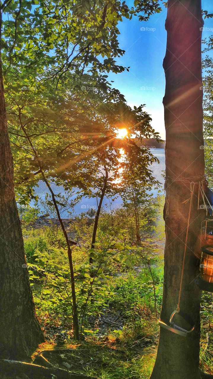 Wilderness camping view.