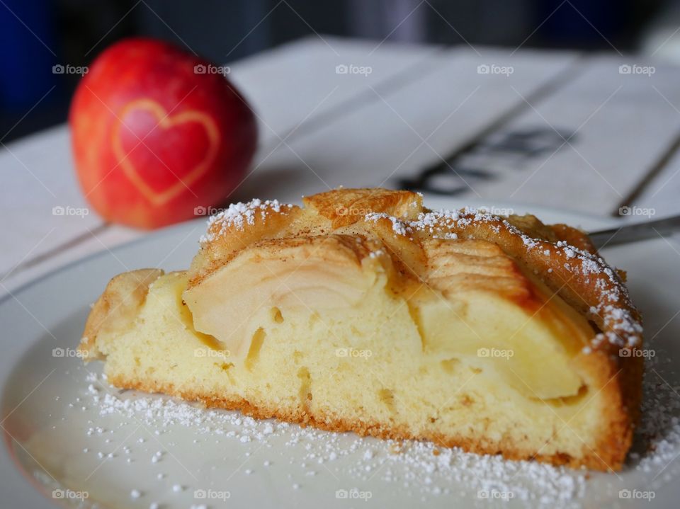 Slice of apple cake