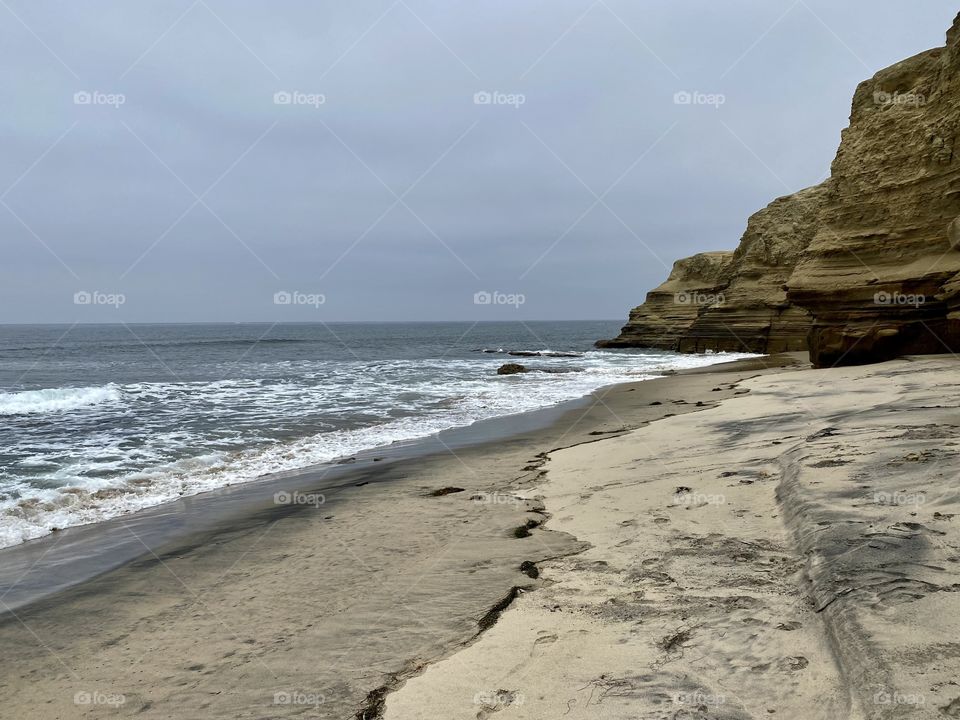 Beach at Sunset Cliffs Natural Park in San Diego California 
