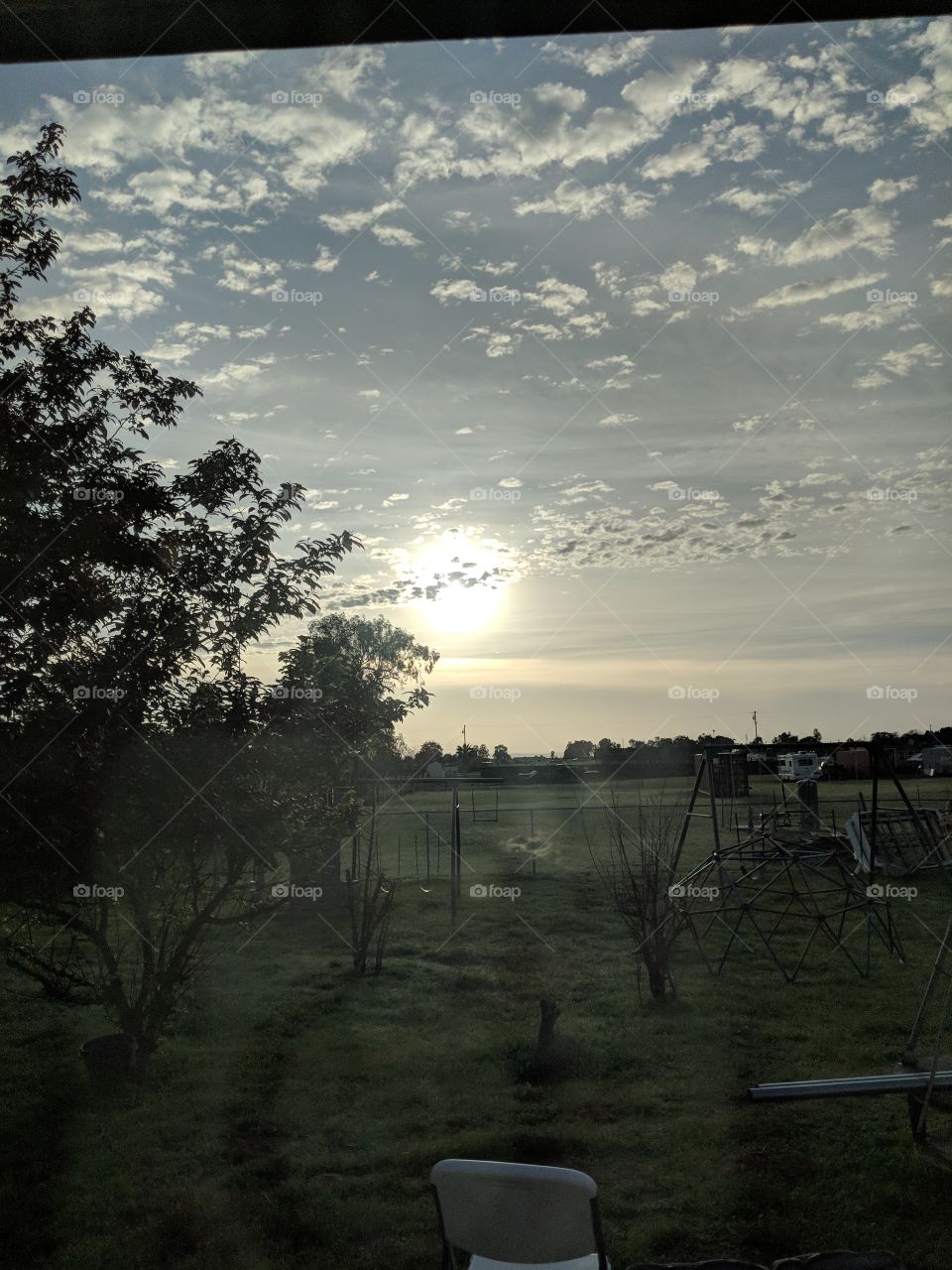 Sunny day through my window early in the morning