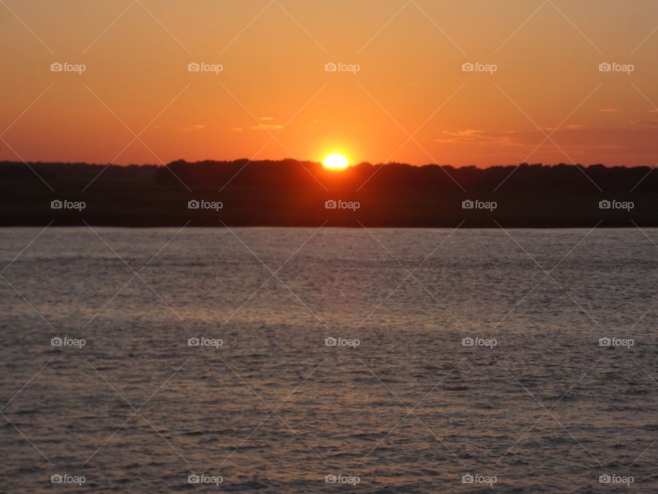 Orange sky over Water