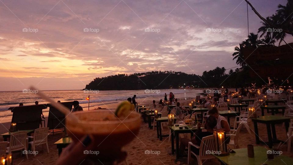 cocktails at sunset
