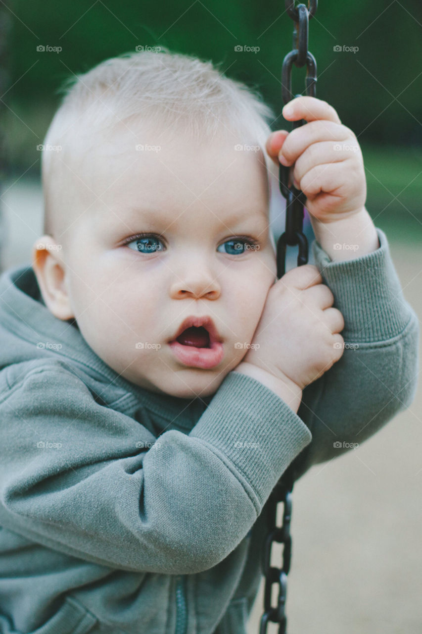 young blue face baby by gene916