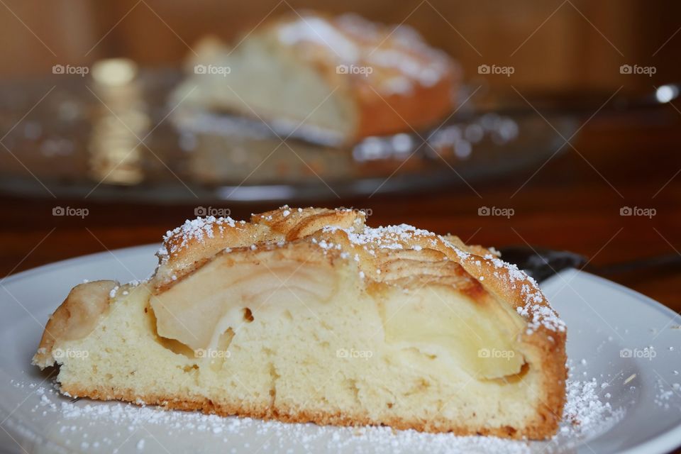 Slice of apple cake