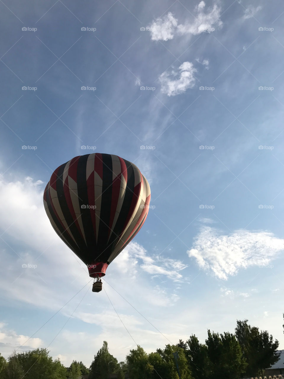 Colorful hot-air-balloons at a summer festival in Prineville in Central Oregon on a summer morning 