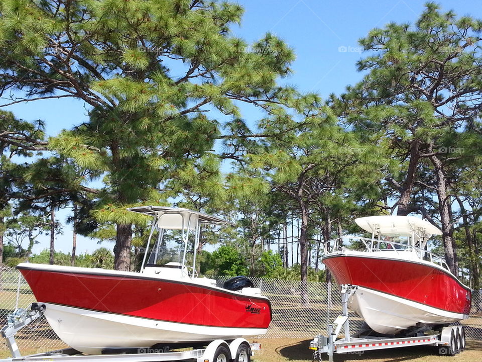 Red Offshore Fishing Boats