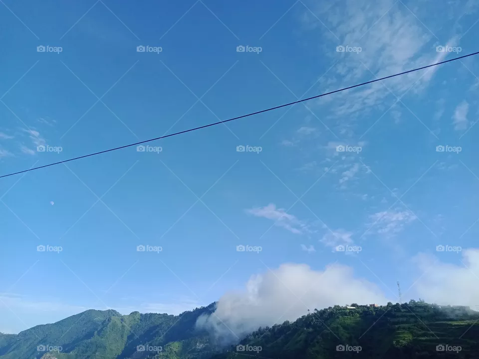sky view of hills