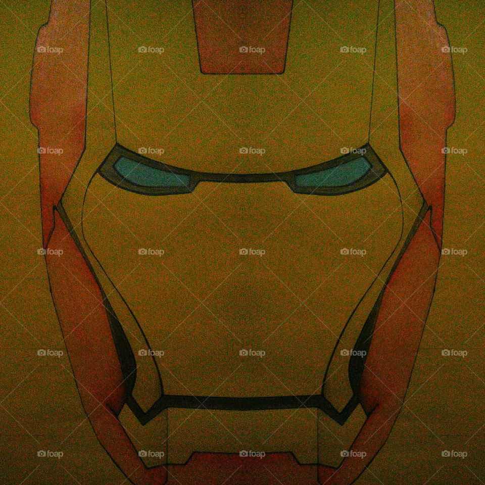 Iron man hand drawn face