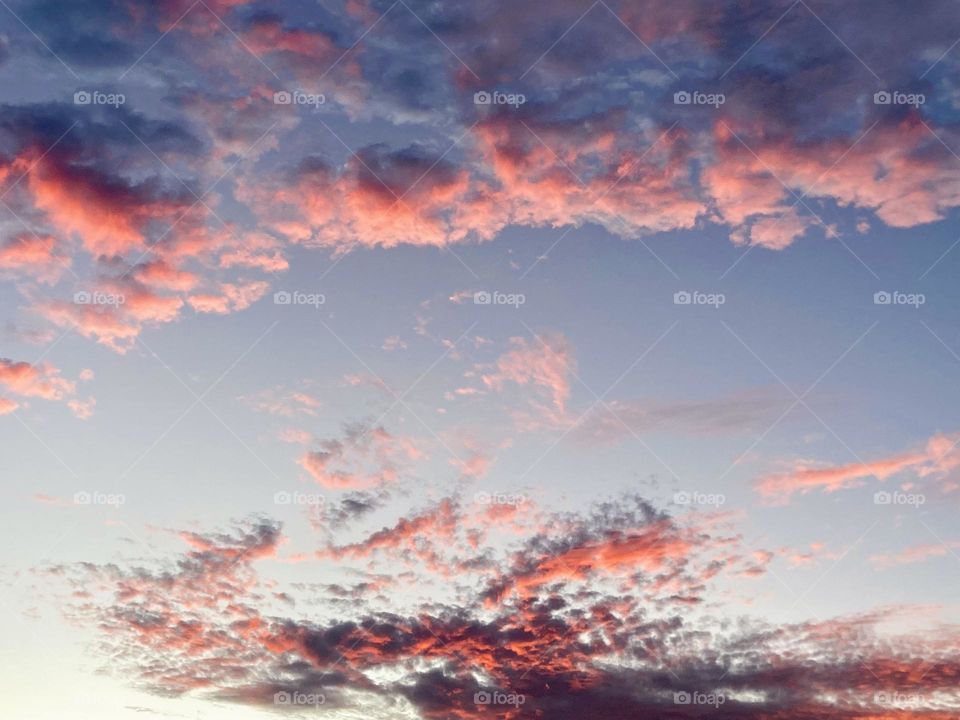 Sky with a beautiful pink clouds 