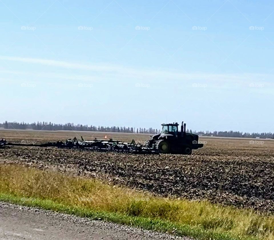 Tractor to working the fields in the country