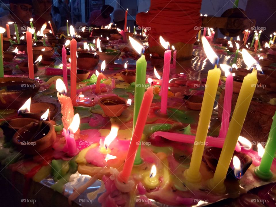 Candles lights in Diwali festivity