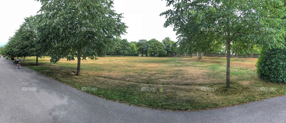 Panorama of Greenhead Park in Huddersfield West Yorkshire 