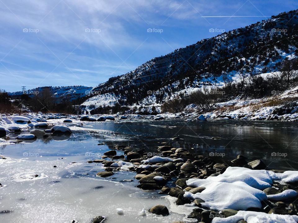 View of mountain river