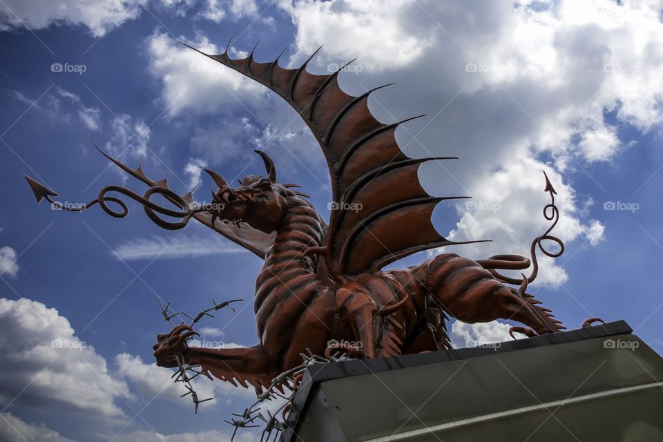Welsh Dragon in Flanders World War 1 monument 