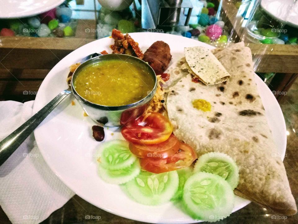 indian daal roti dish