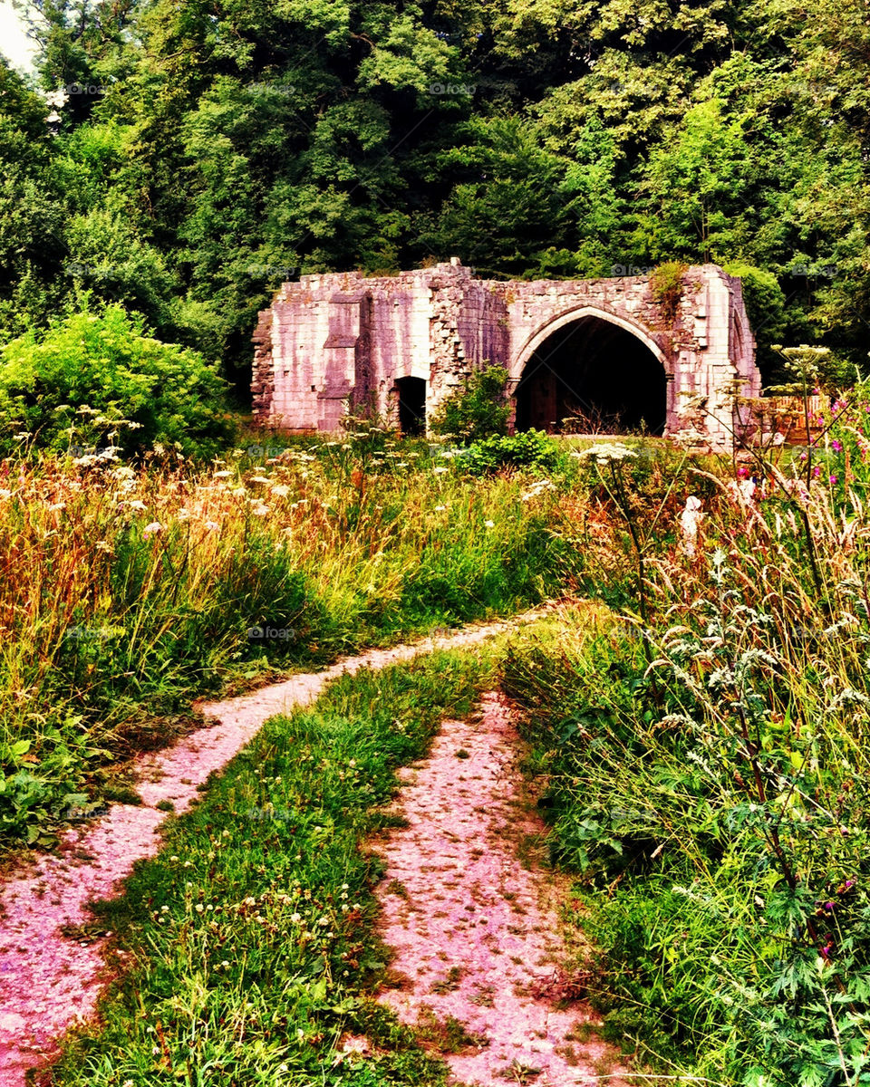 Old gatehouse in the summer