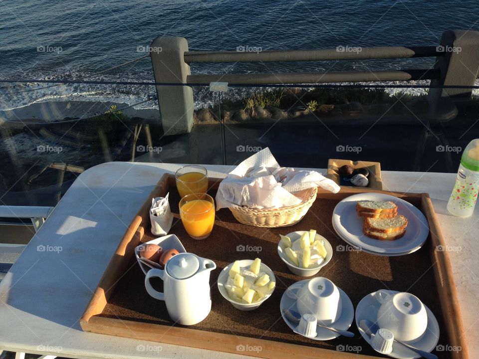 breakfast overlooking the sea