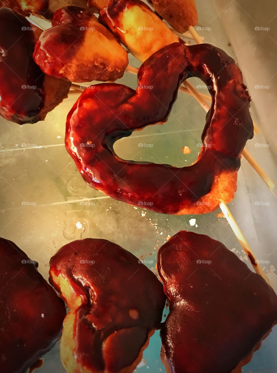 Homemade chocolate doughnut hearts for my loves