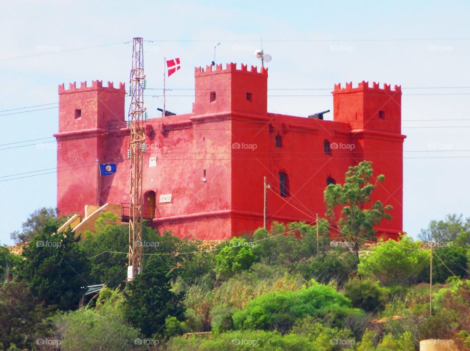 Saint Agatha's Tower, also known as the Red Castle is a large bastioned watchtower in Mellieħa, Malta