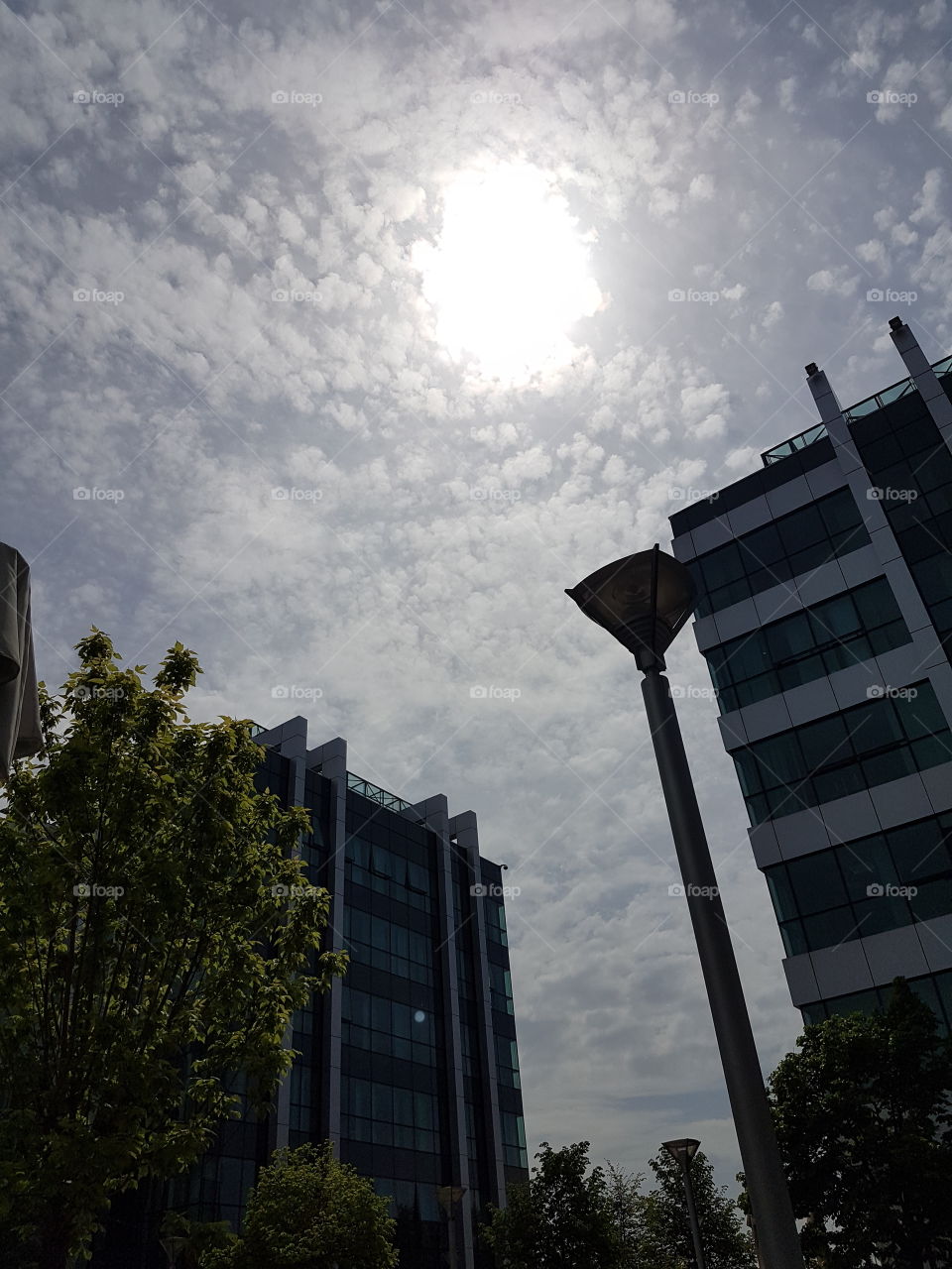 sun ray through airport city belgrade,serbia