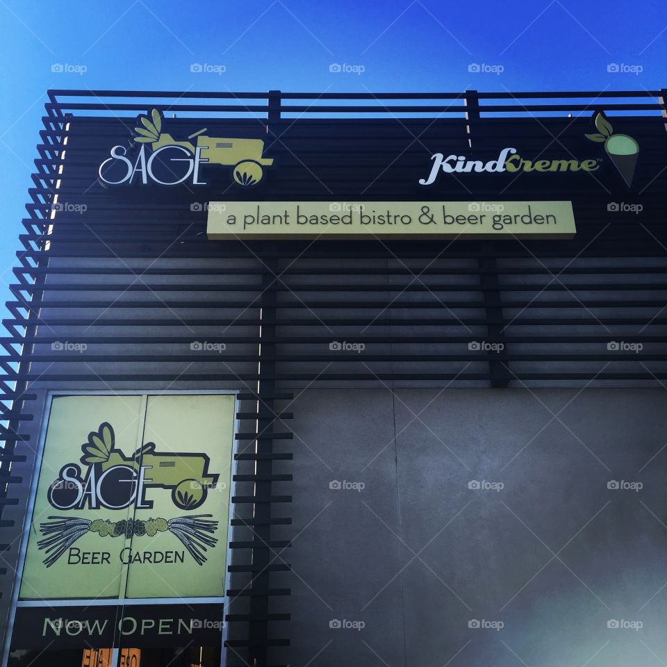 Sage Vegan Bistro. The outside of the Sage Vegan Bistro in Los Angeles, CA.