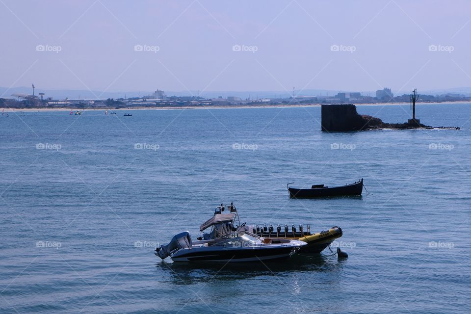 Beautiful boat at acre beach.