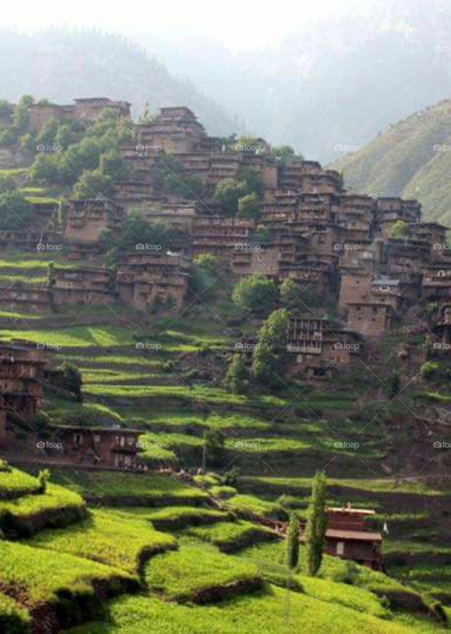 beaytiful village in mountain