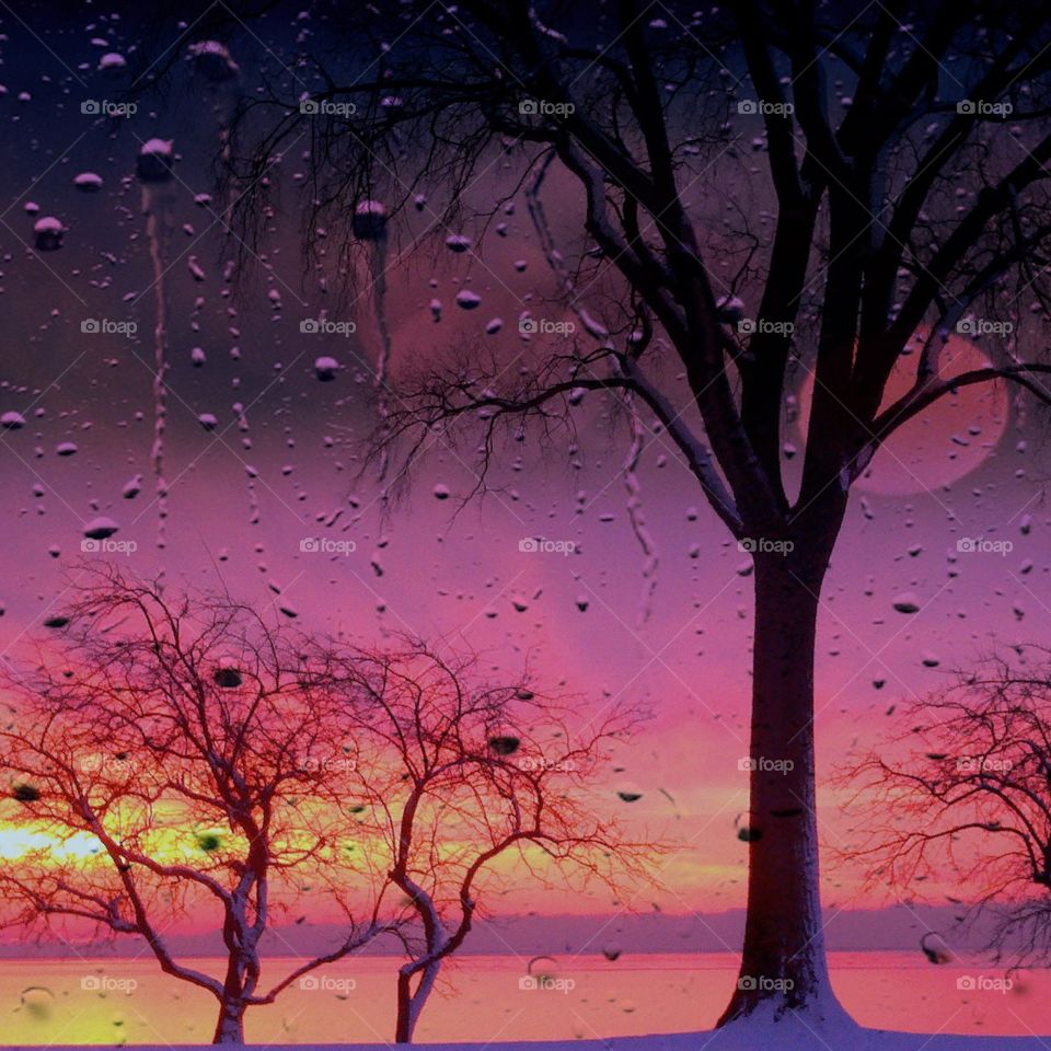 rain sunrise sunset drops light
