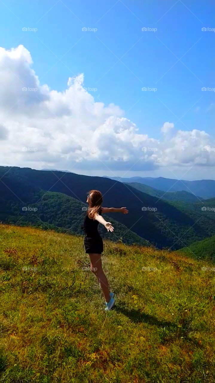 девушка, природа