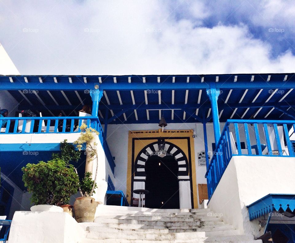 door of a cafe in sidibousaid Tunisia 