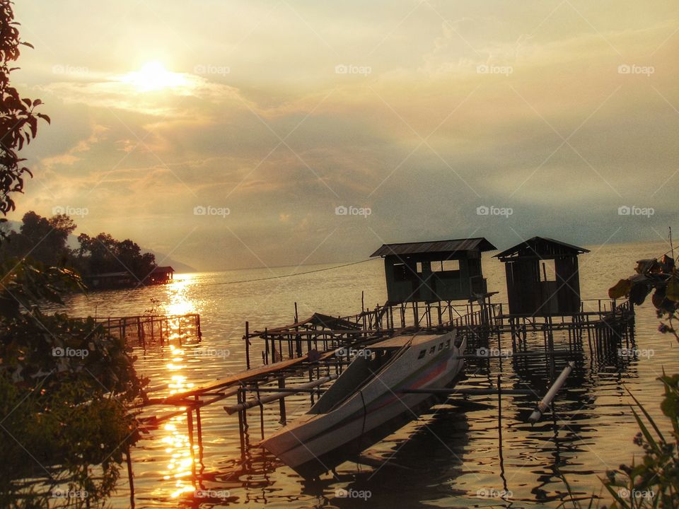 Sunday sunset on matano lake