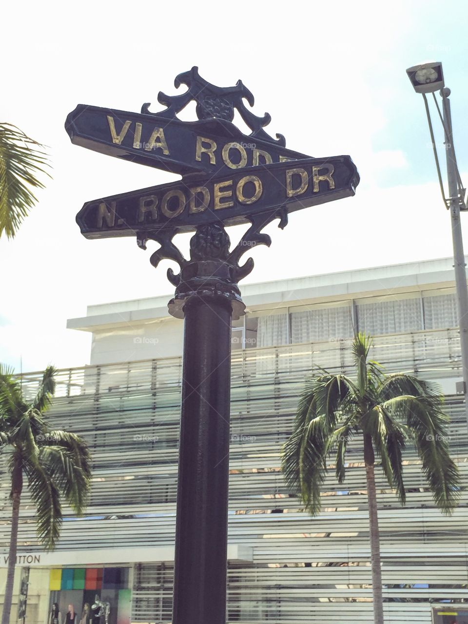 Close Up Of The Famous Rodeo Dr Sign Located In Los Angeles, California