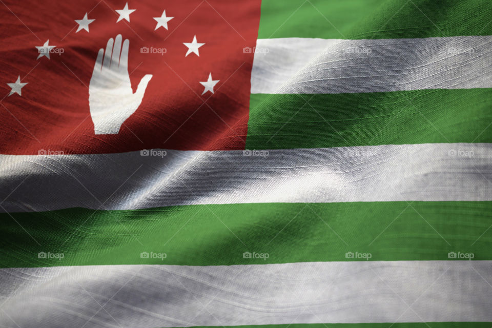 Abkhazia ruffled flag waving in the wind