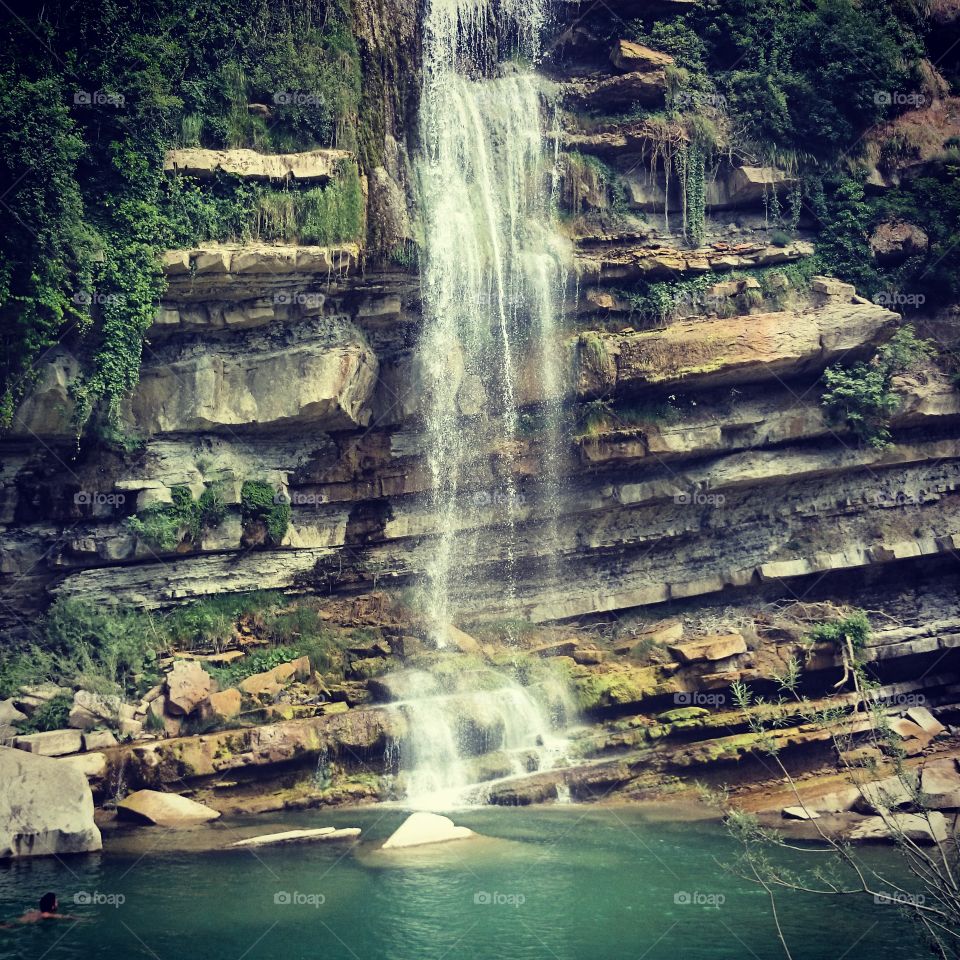 waterfall swimming