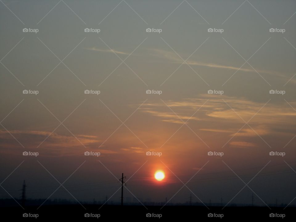 Sunset, Sun, Dawn, Landscape, Sky