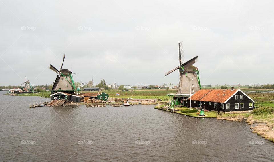 Windmill in Zaandam (town) , Netherlands
