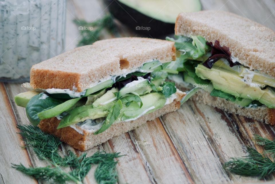 Cucumber and Avocado Sandwich 