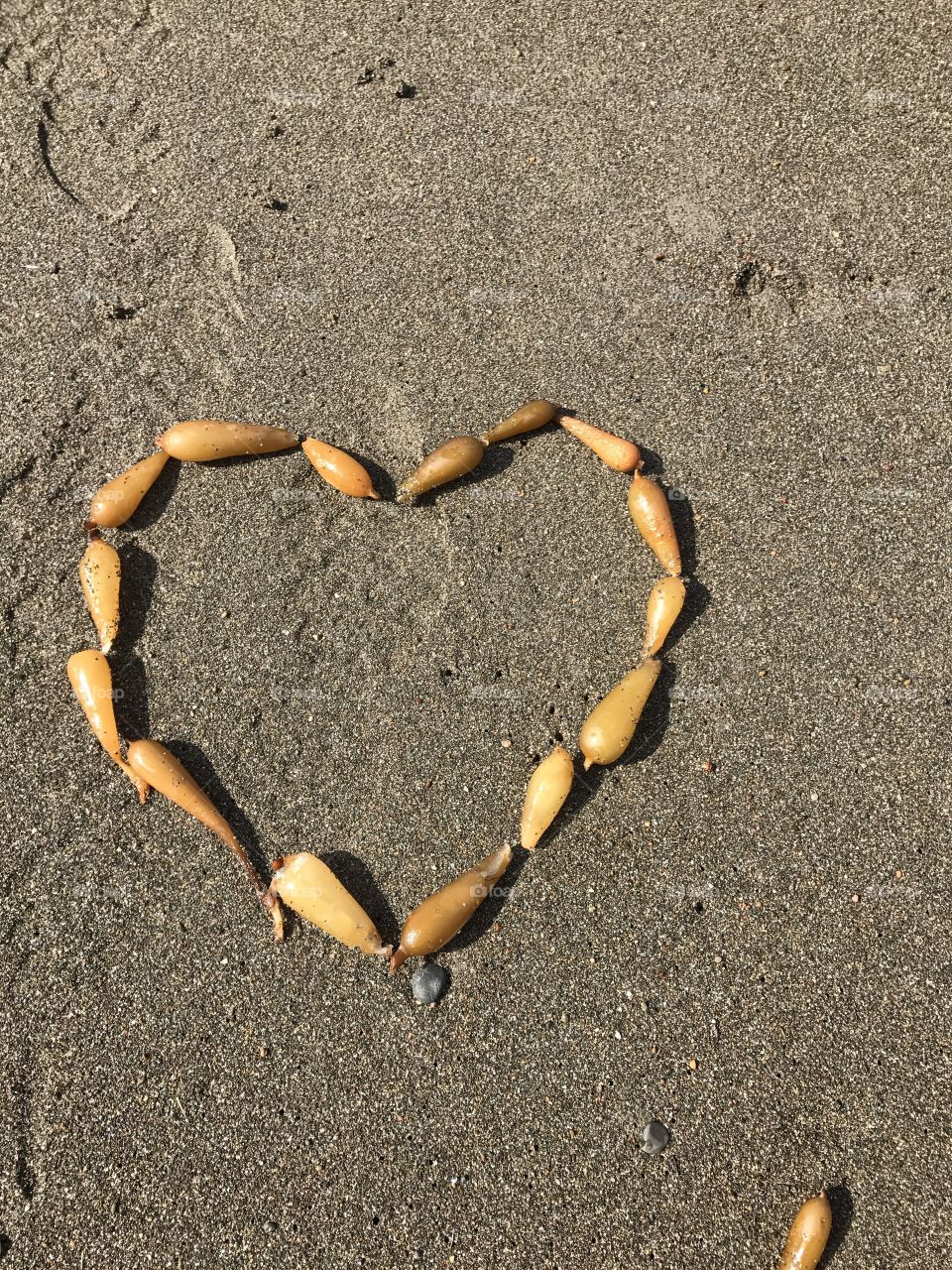 Heart on beach
