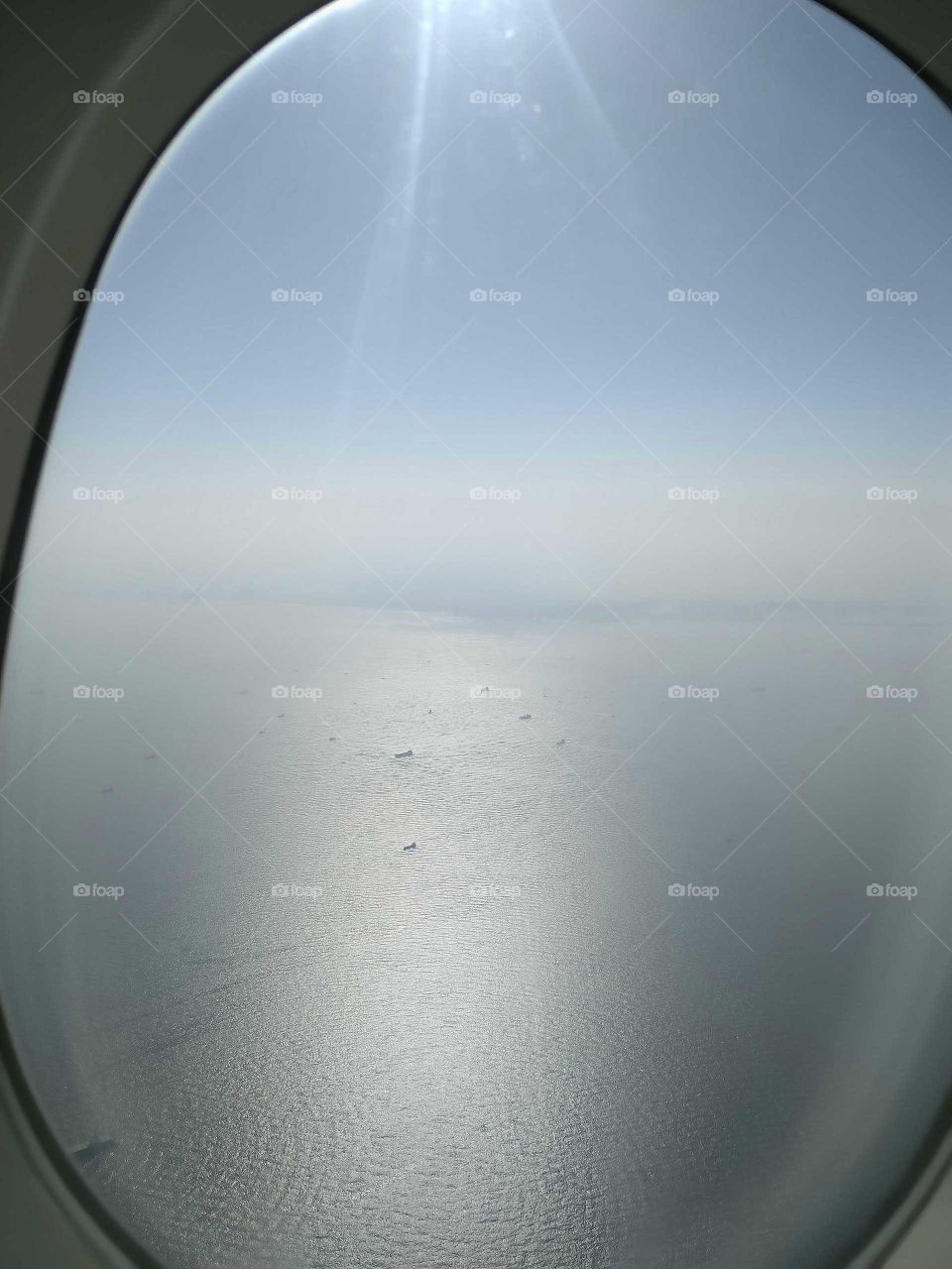 ocean views from plane window
