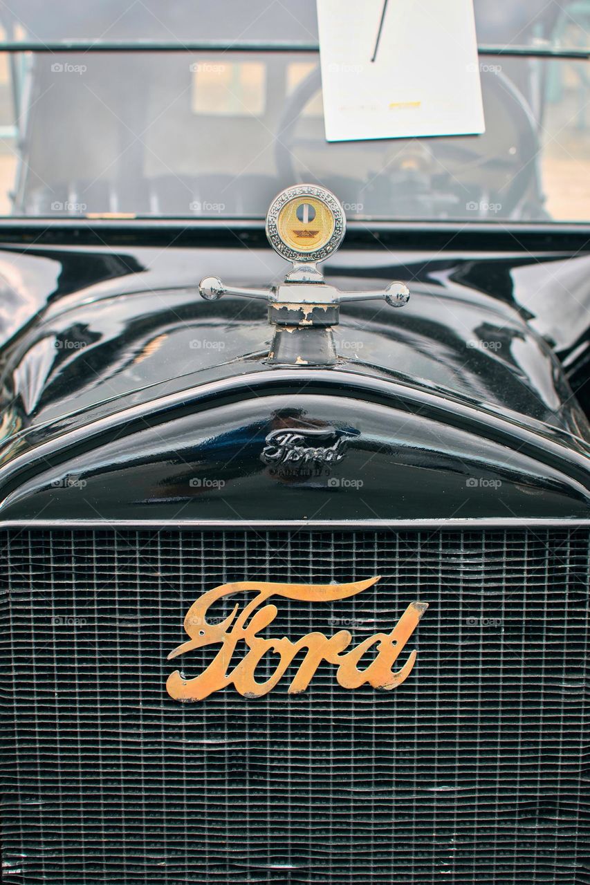 Closeup shot of old timer vintage car ford