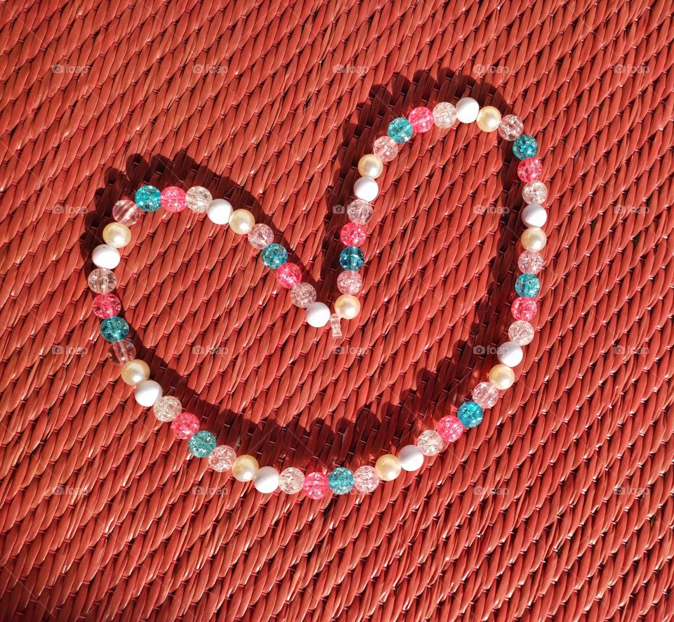 heart of sewed beads📿