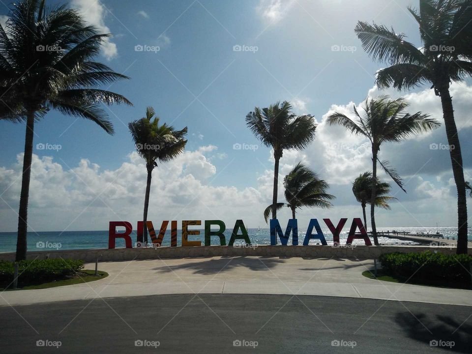 Riviera Maya Sign at Resort in Mexico