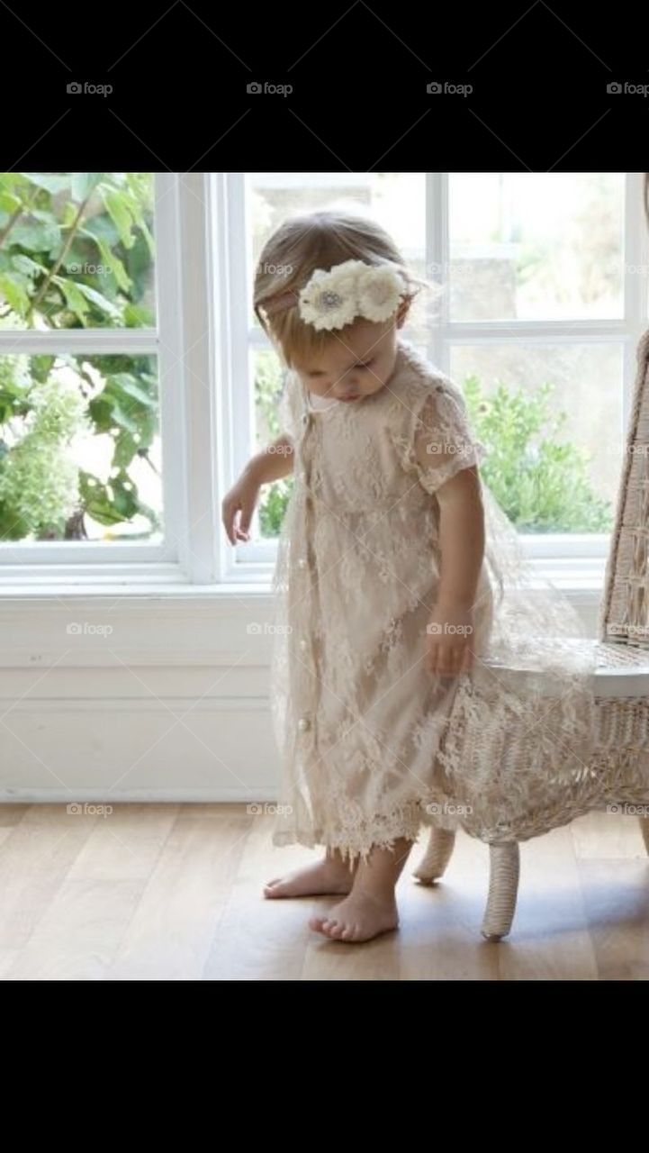 Little Girl in Lace Dress