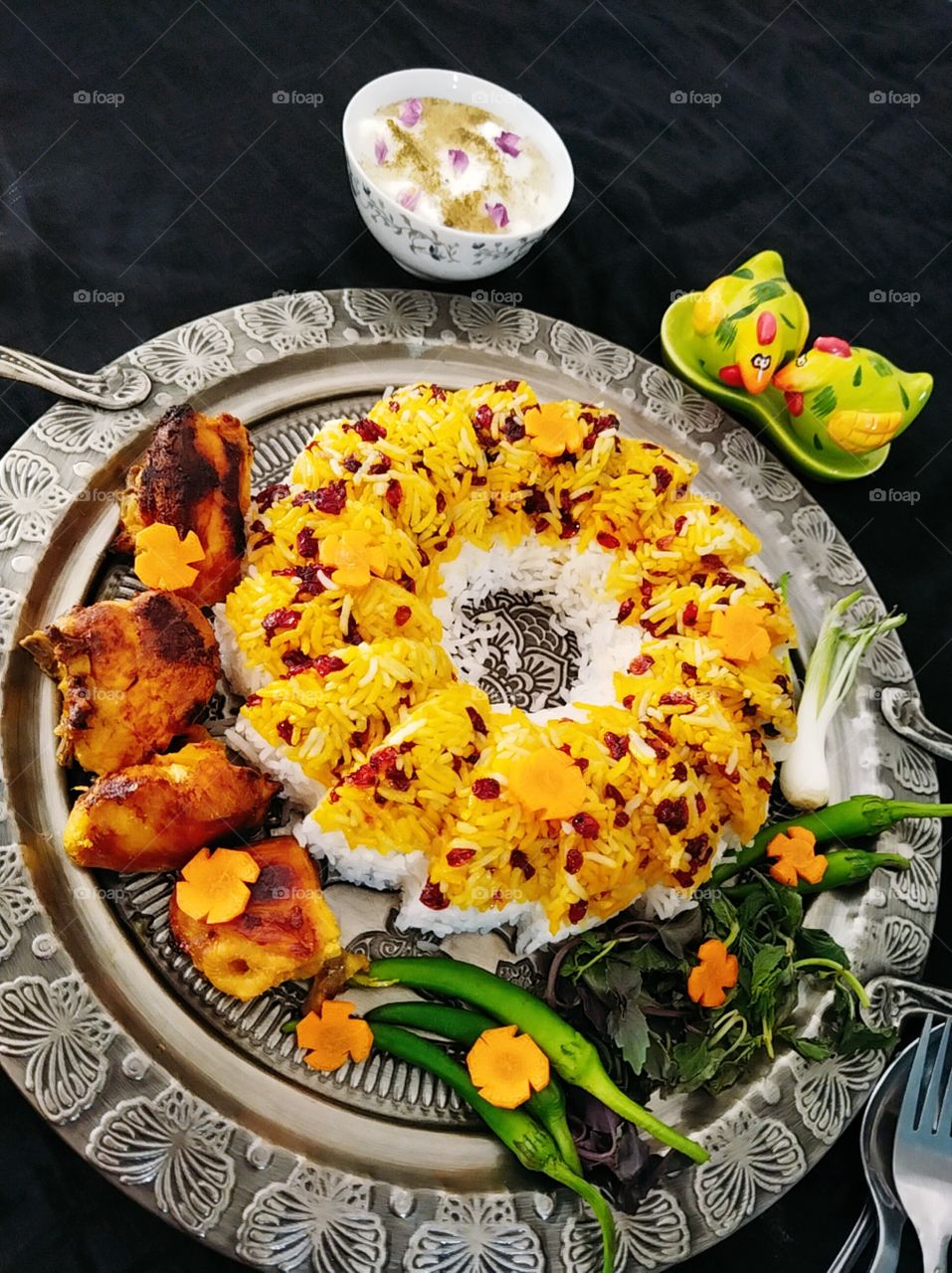 zereshk polo, thats  iranian foods.