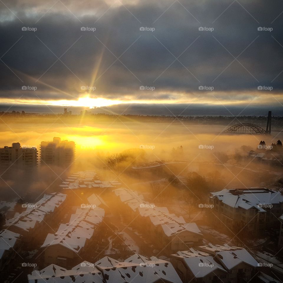 Sunrise through the fog