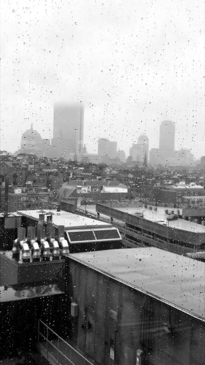 Foggy Boston Skyline